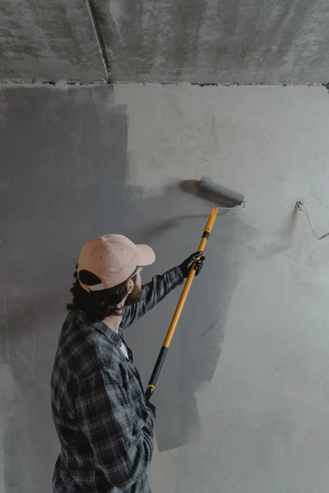A painter working on a home renovation